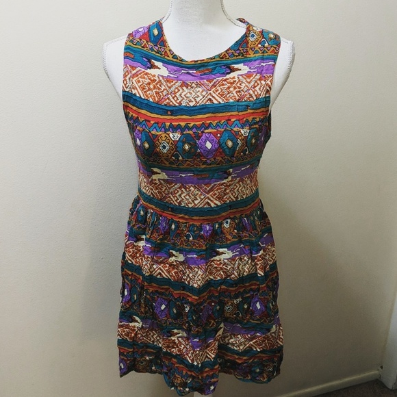 MINKPINK Dresses & Skirts - 🔴MinkPink Crossed Aztec Purple Green Dress